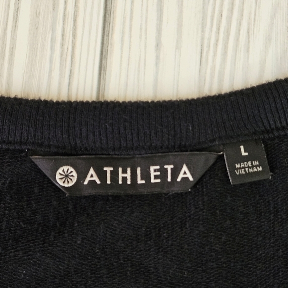 Athleta Cut Out Ribbed Crewneck Sweater in Black Size Large - Picture 7 of 8